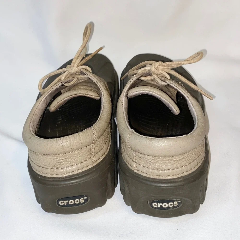 Crocs All Terrain Axle Duck Boots Leather Trim Waterproof‎ Islander M 8 W 9